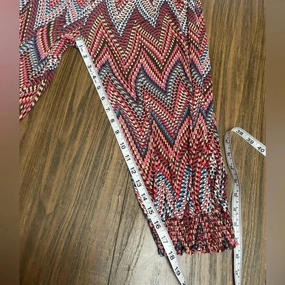 Maude Chevron Multicolor Strapless Bubble Capri Romper Y2K Fashion Womens size M - Picture 9 of 12